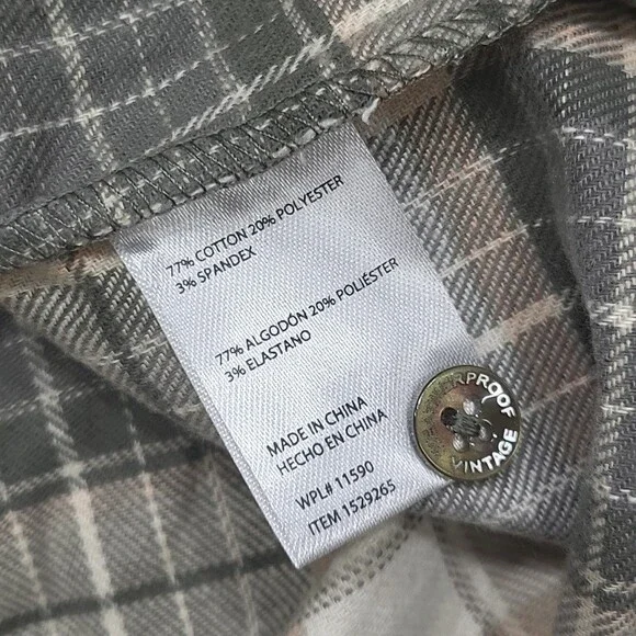 Weatherproof Vintage Womens Plaid Print Flannel Shirt Top Medium Size Green - Picture 8 of 9